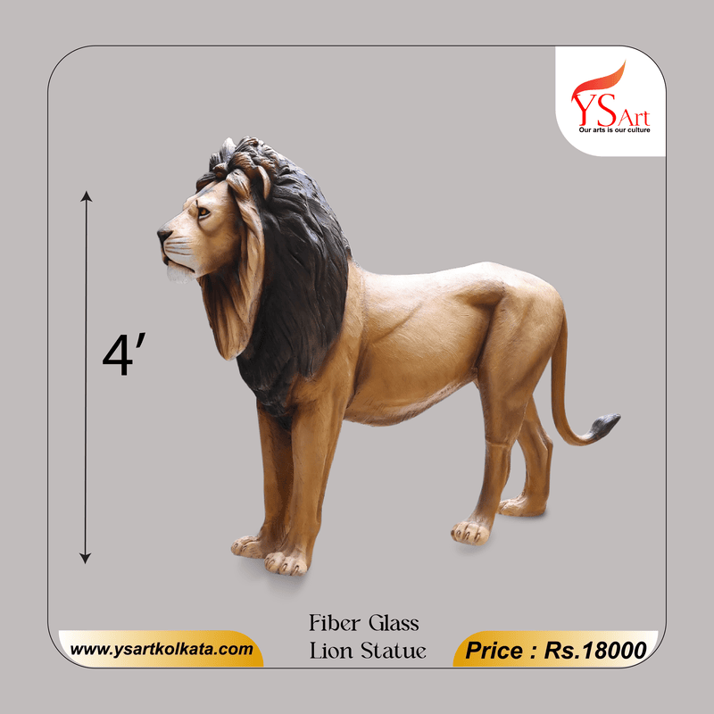 Fiber Glass Lion Statue (4 Feet) – YS Art