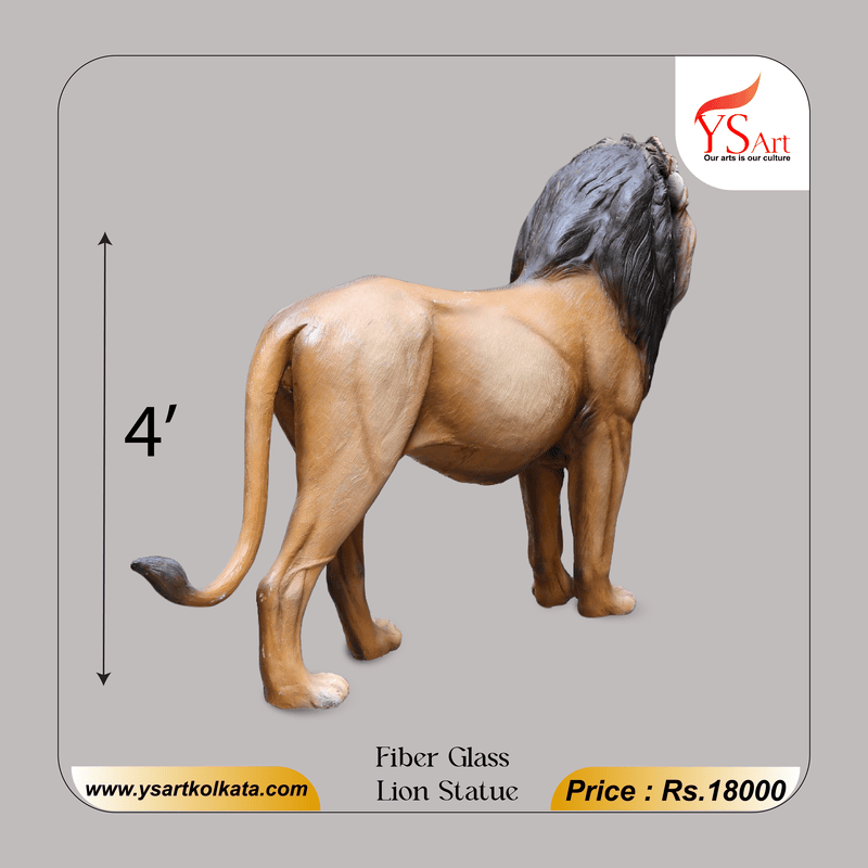 Fiber Glass Lion Statue (4 Feet) – YS Art