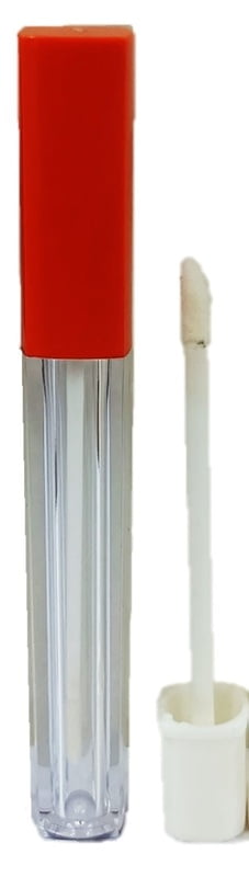 Lipstick - SQUARE - ORANGE Cap - 4/5ml - Tall Container - Acrylic Lipstick - SQUARE - ORANGE Cap - 4/5ml - Tall Container - Acrylic