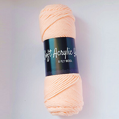 Soft Acrylic Yarn 8 ply Lite Peach