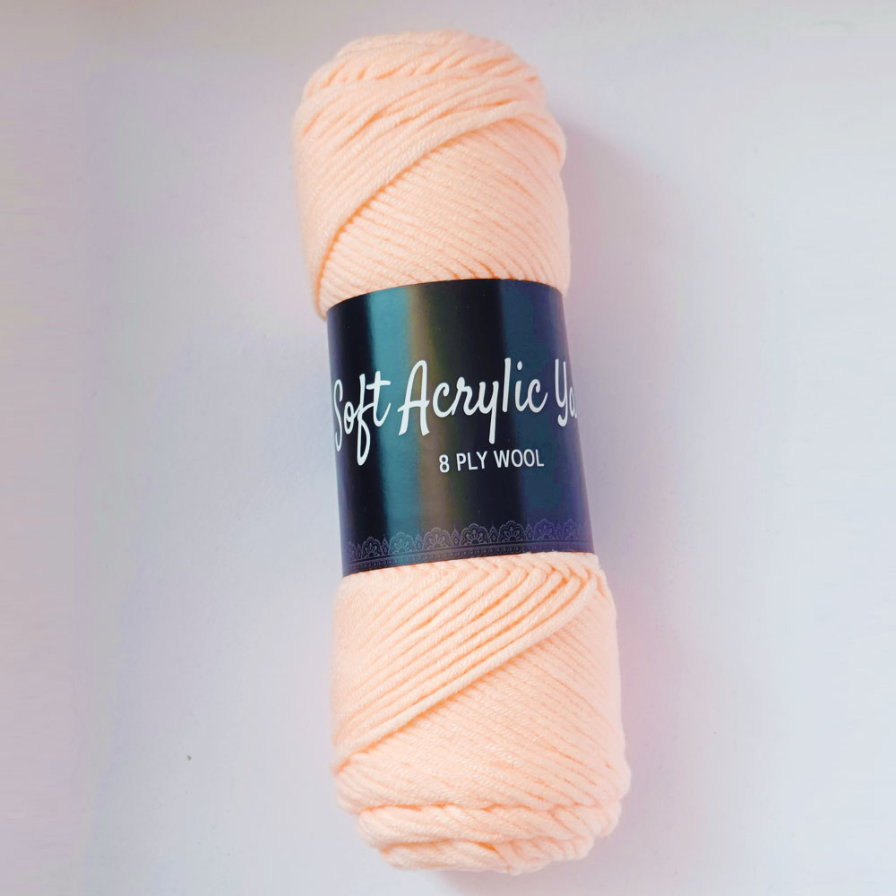 Soft Acrylic Yarn 8 ply Lite Peach Soft Acrylic Yarn 8 ply Lite Peach