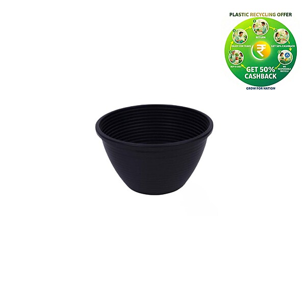 Little Cosco Pot with stick | 7.75 Inch Plastic Planter | Indoor & Balcony Planter|black