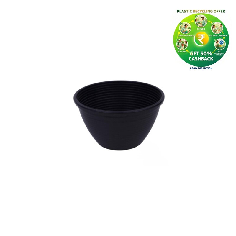 Little Cosco Pot with stick | 7.75 Inch Plastic Planter | Indoor & Balcony Planter|black