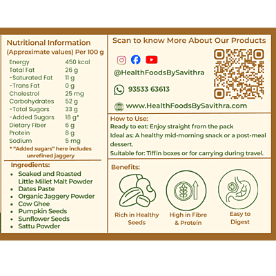 Soaked and Roasted Hormonal Balance Little Millet Laddu (215 g)