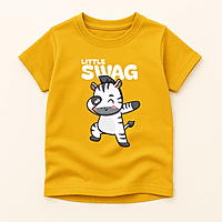 Kids Yellow Graphic T-Shirt – Little Swag Zebra Print Cotton Tee