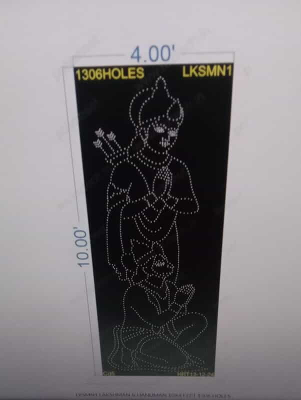 LKSMN1 LAKSHMAN & HANUMAN 10X4 FEET 1306 HOLES