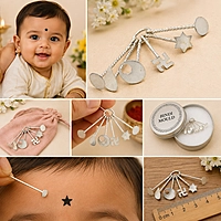 925 Sterling Silver Baby Bindi Mould & Kambi Kappu – Traditional Baby Jewellery