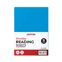 Pack of 8 A4 Plain Blue Dyslexia Overlay Reading Sheets â€“ PET Material, Rounded Corners