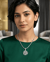 925 Silver Heart of the Rose Pendant