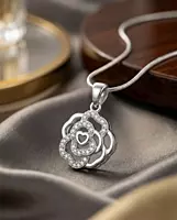 925 Silver Heart of the Rose Pendant