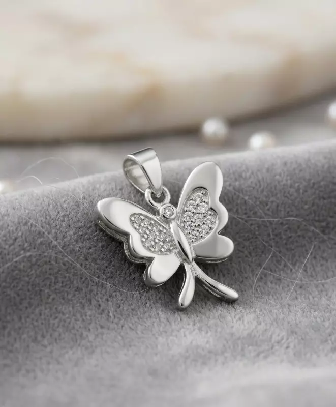 925 Silver Monarch Butterfly Pendant