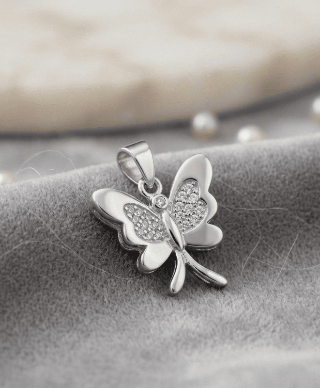 925 Silver Monarch Butterfly Pendant