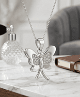 925 Silver Monarch Butterfly Pendant