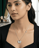 925 Silver Sparkling Butterfly Pendant