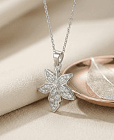 925 Silver Pavé Maple Leaf Pendant