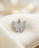 925 Silver Sparkling Butterfly Pendant
