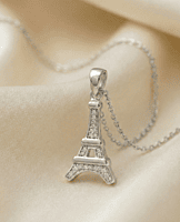 925 Silver Studded Eiffel Tower Locket