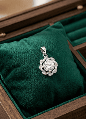 925 Silver Floral Sunburst Pendant