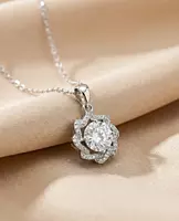 925 Silver Floral Sunburst Pendant