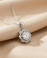 925 Silver Floral Sunburst Pendant