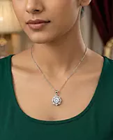 925 Silver Floral Sunburst Pendant