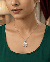 925 Silver Floral Sunburst Pendant