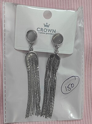 Latest Stylish Italian Designer Black and White Metal Tassel Earrings for Women Latest Stylish Italian Designer Black and White Metal Tassel Earrings for Women