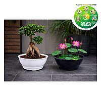 Lotus Plastic Plant Pot | 15.5 Inch | Decorative Garden Planter