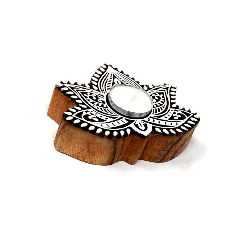 Hand-Carved Block Tea-Light Holder