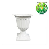 Plastic Lotus Stand Pot | 18 Inch | White | Round