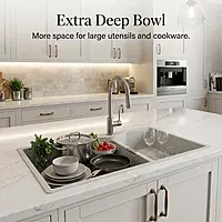 Quartz Elite Double Bowl Sink (River Stone)