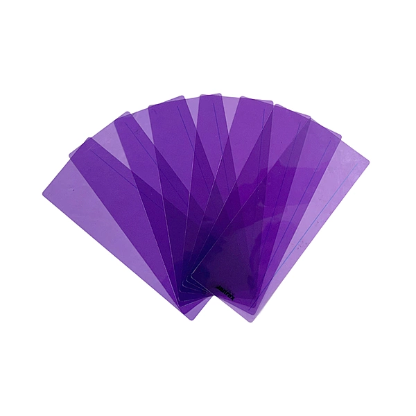 Pack of 8 Purple 210x80mm Dyslexia Overlay Reading Strips â€“ PET Material, Rounded Corners
