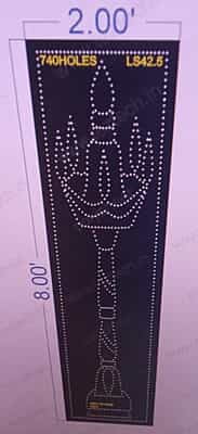 LS42.5 LAMP STAND 8X2 FEET 740 HOLES