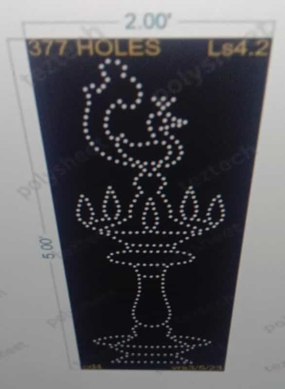 LS4.2 LAMP STAND 5X2 FEET 377 HOLES