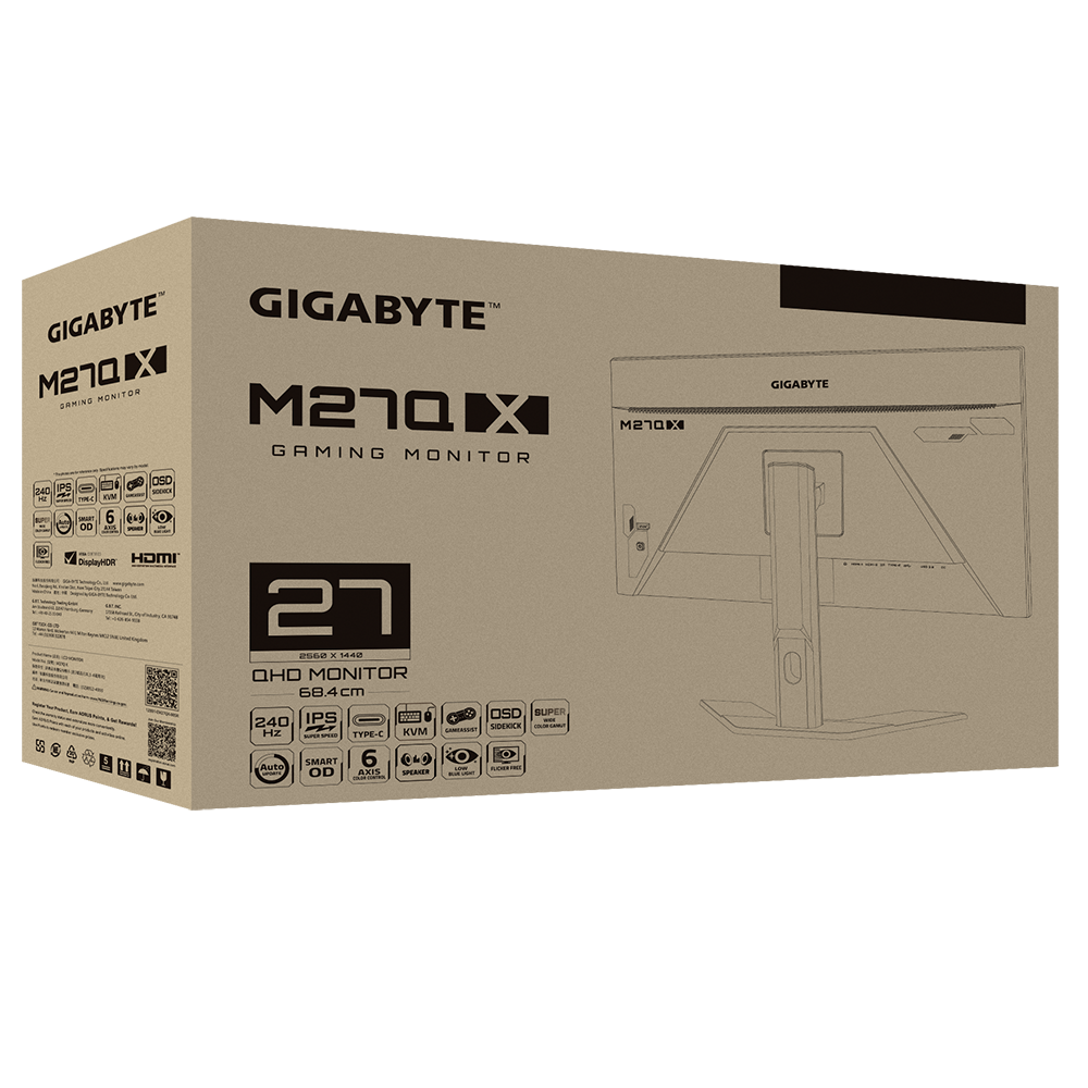 Gigabyte 27-inch, 2K 240Hz Gaming Monitor ,M27Q X