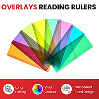 Pack of 8 Cyan 191x70mm Dyslexia Overlay Reading Rulers â€“ PET Material, Rounded Corners