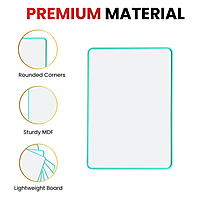A4 Double Sided Magnetic Erasable MDF Plain Whiteboard With Dark Blue Border