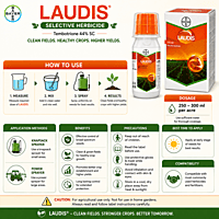 Bayer LAUDIS® Herbicide (Tembotrione 34.4% SC / 420 SC) | Vetrivel Agro Services