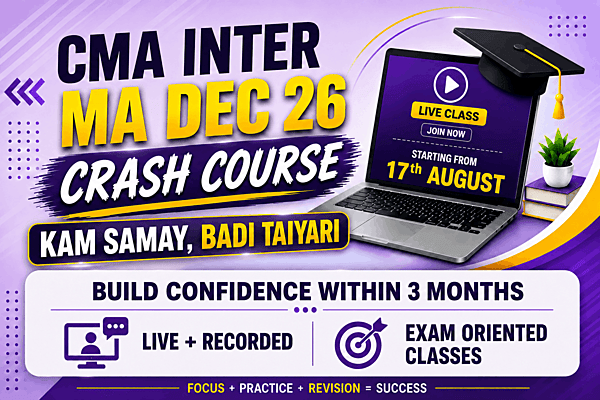 CMA Inter MA Crash Course By CA Satish Jalan for Dec 26 CMA Inter MA Crash Course By CA Satish Jalan for Dec 26