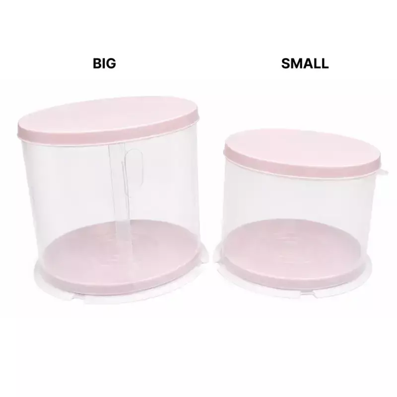 Pink Round Plastic Cake Storage Container with Lid – 16.5*16cm Big