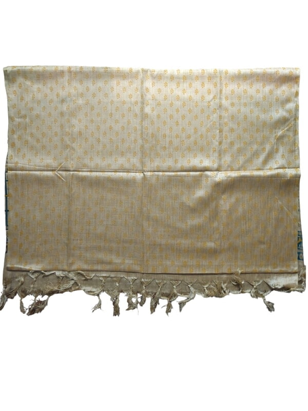 Yellow & Golden Madhubani Print Cotton Silk Dupatta for Women