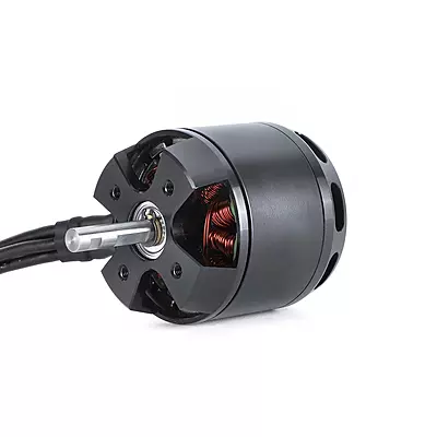Professional industrial drone propulsion motor resting on a flat surface with mounting hardware Professional industrial drone propulsion motor resting on a flat surface with mounting hardware