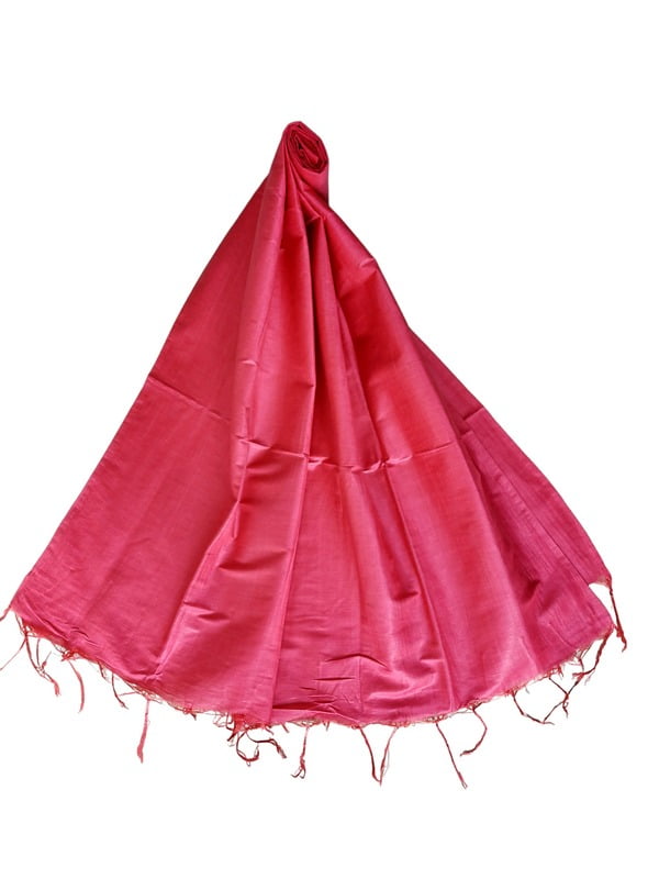 Magenta Cotton Silk Solid Dupatta
