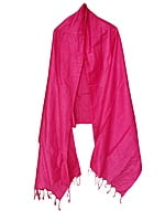 Magenta Cotton Silk Solid Dupatta