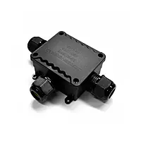 IP68 3-Way Waterproof Junction Box | UV-Resistant Outdoor Enclosure with PG9 Cable Glands