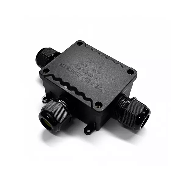 IP68 3-Way Waterproof Junction Box | UV-Resistant Outdoor Enclosure with PG9 Cable Glands