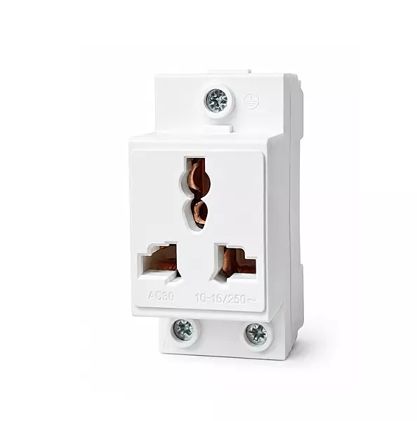 3-Pin DIN Rail Modular Socket | 10–16A 250V AC