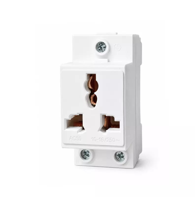 3-Pin DIN Rail Modular Socket | 10–16A 250V AC