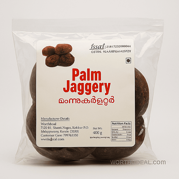 Kerala organic palm jaggery 400g pack – Worth2Deal