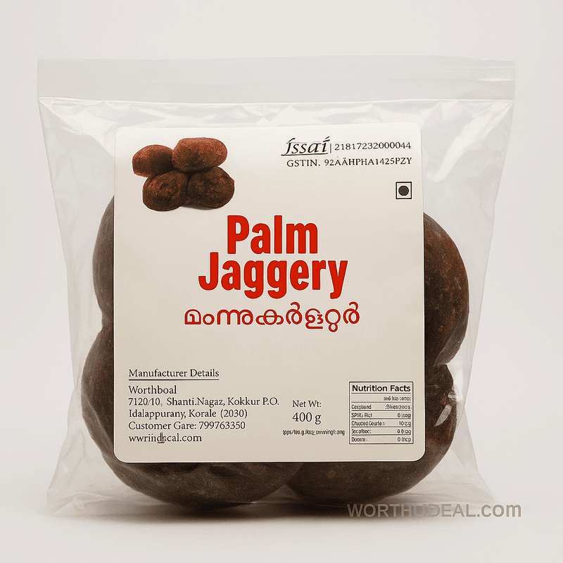 Kerala organic palm jaggery 400g pack – Worth2Deal